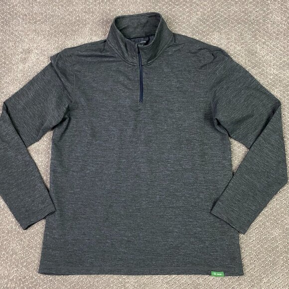 Marine Layer Cisco Meraki 1/4 Zip Pullover Men's Medium Charcoal Performance - Picture 2 of 13